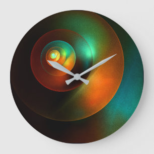Colourful Circles Modern Abstract Art Pattern #18 Large Clock