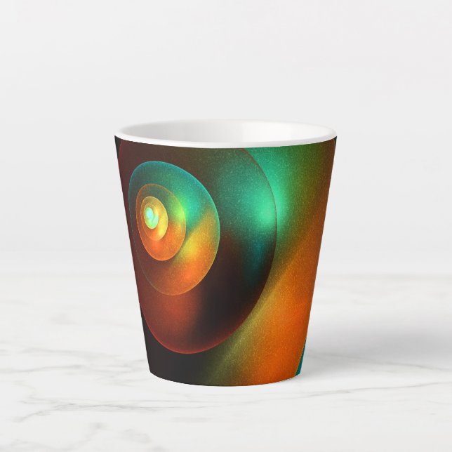 Colourful Circles Modern Abstract Art Pattern #18 Latte Mug (Front)