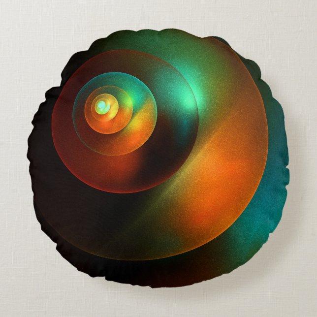 Colourful Circles Modern Abstract Art Pattern #18 Round Cushion (Front)