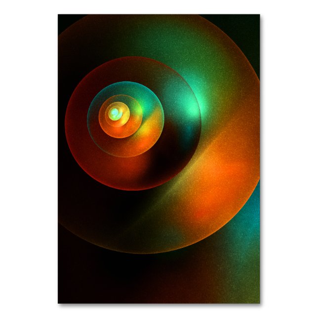 Colourful Circles Modern Abstract Art Pattern #18 Table Number (Front)