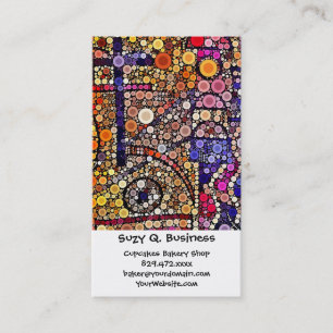 Colourful Circles Mosaic Southwestern Cross Design Business Card