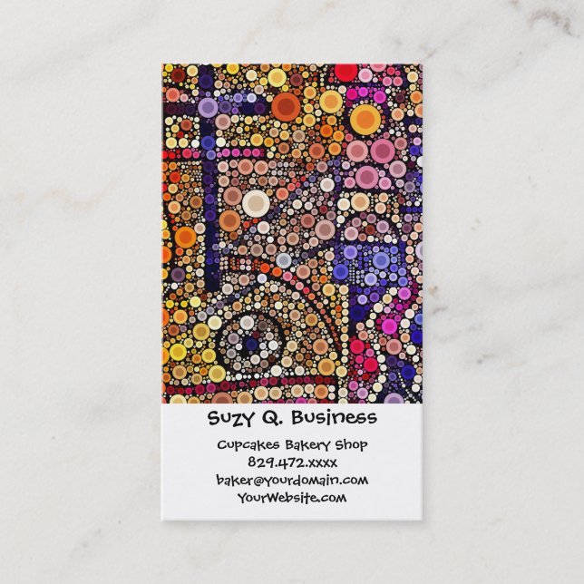 Colourful Circles Mosaic Southwestern Cross Design Business Card (Front)