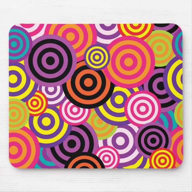 Colourful circles mouse mat (Front)