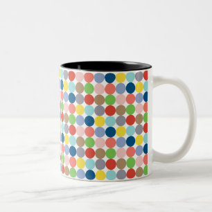 colourful circles of pastel colour... Two-Tone coffee mug