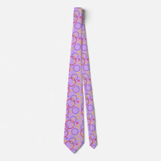 Colourful Circles on purple background Tie