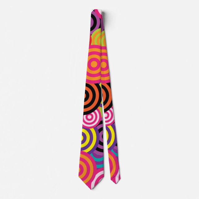 Colourful circles party tie (Front)