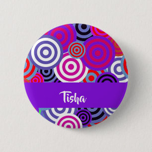 Colourful circles pattern 6 cm round badge