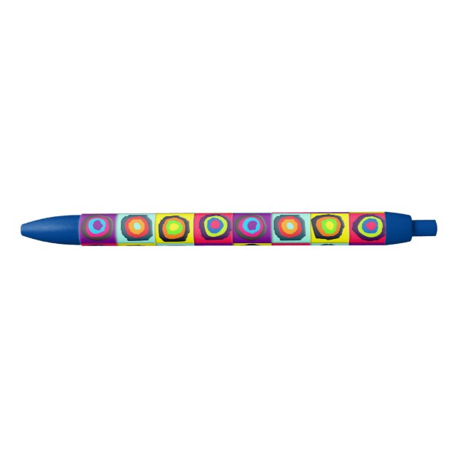 Colourful Circles Pattern Black Ink Pen (Front)