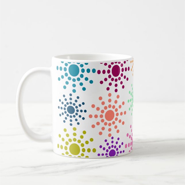 Colourful Circles Pattern Coffee Mug (Left)