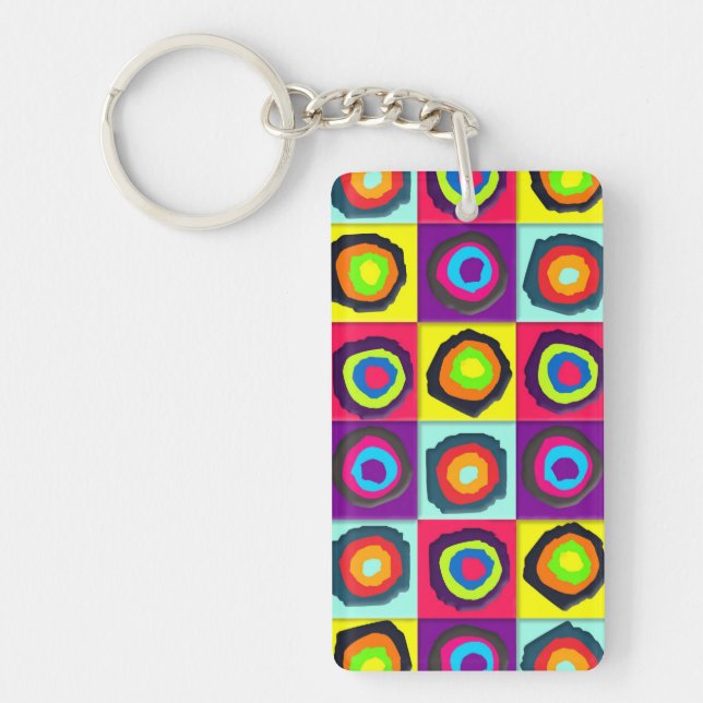Colourful Circles Pattern Key Ring (Front)