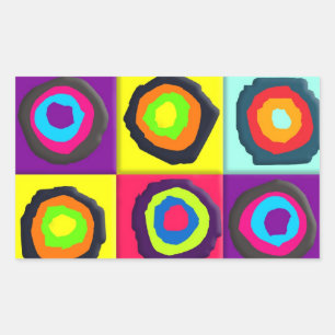 Colourful Circles Pattern Rectangular Sticker