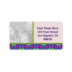 colourful circles photo frame label