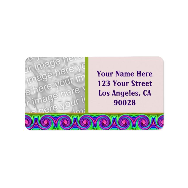 colourful circles photo frame label (Front)