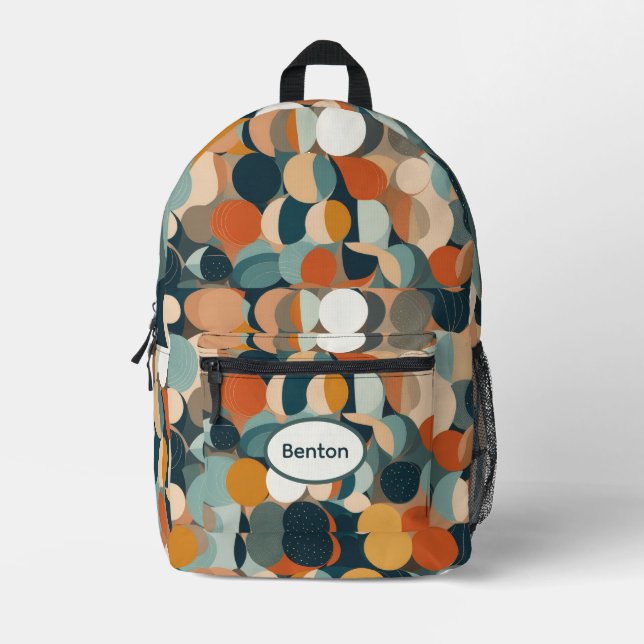 Colourful Circles Printed Backpack (Front)