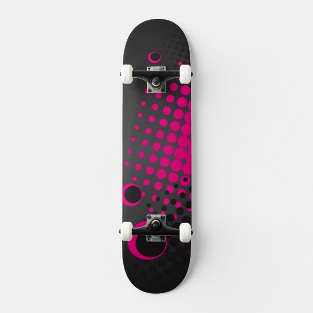Colourful Circles Skateboard (black) (Front)