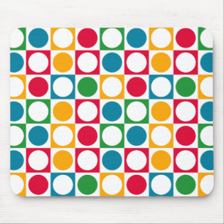 Colourful Circles & Squares Pattern Mouse Mat