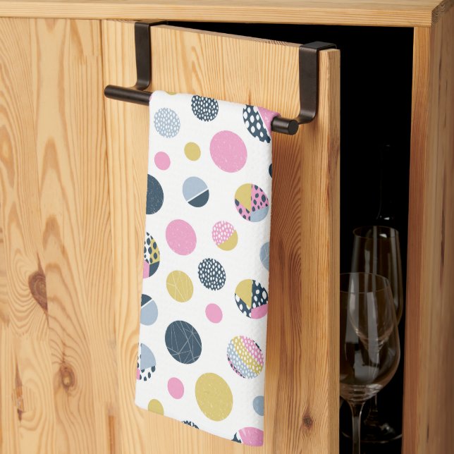Colourful Circles  Tea Towel (Thirds Fold)