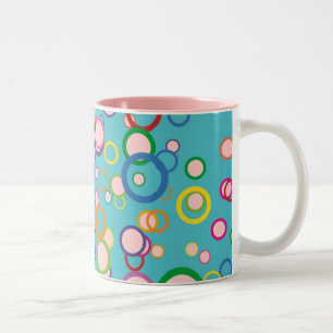 Colourful Circles Two-Tone Coffee Mug