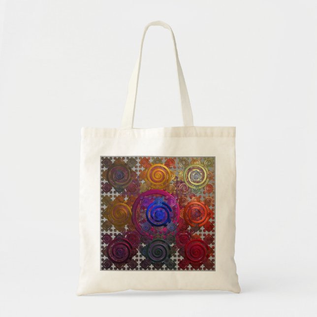 Colourful Circular Hotplates Budget Tote Bag (Front)