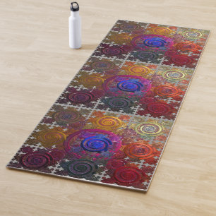 Colourful Circular Hotplates Yoga Mat