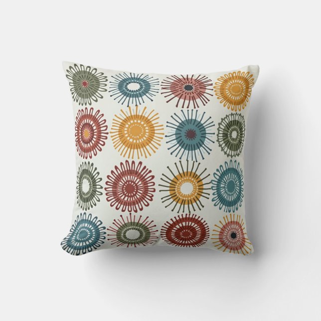 colourful circular pattern cushion (Front)