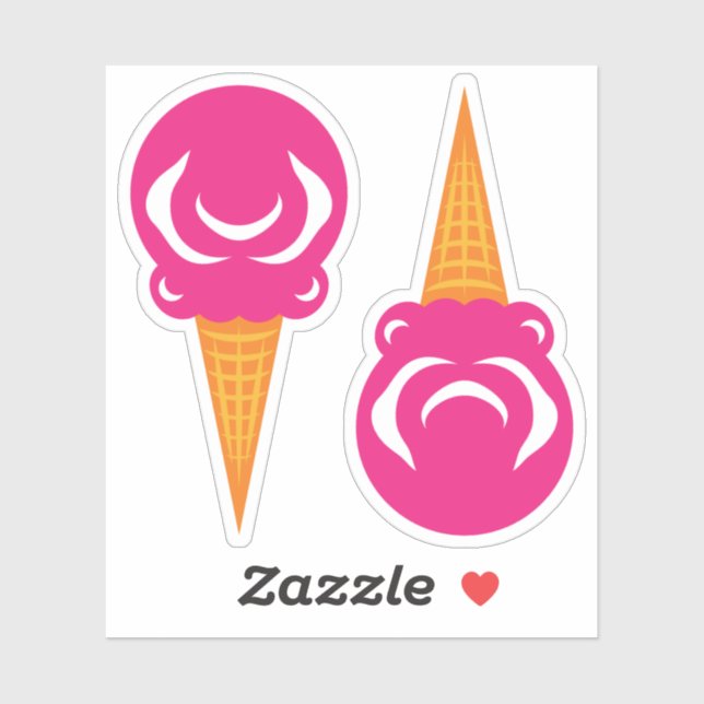 Colourful Circus Pink Ice Cream Cones (Sheet)