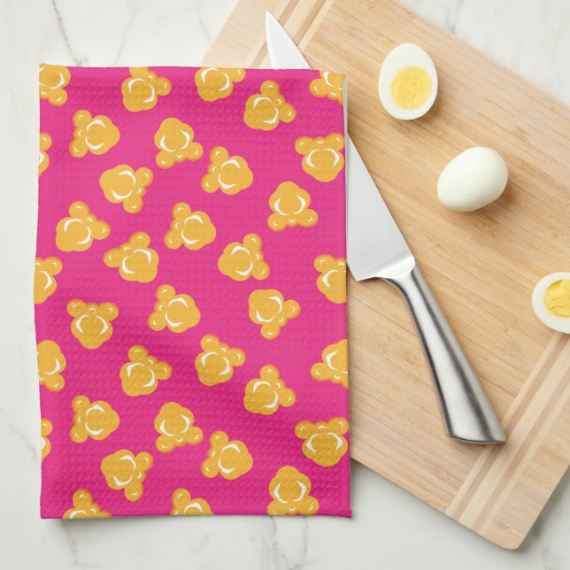 Colourful Circus Popcorn Pattern Tea Towel (Quarter Fold)