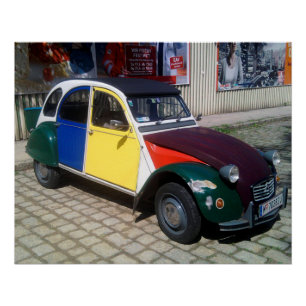 Colourful Citroen 2 CV Poster