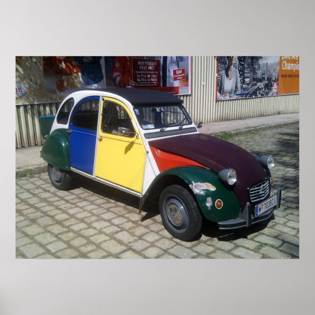 Colourful Citroen 2 CV Poster (Front)