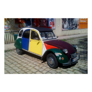 Colourful Citroen 2 CV Poster
