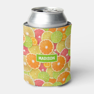 Colourful Citrus custom monogram Can Cooler