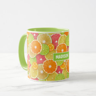 Colourful Citrus custom name Mug