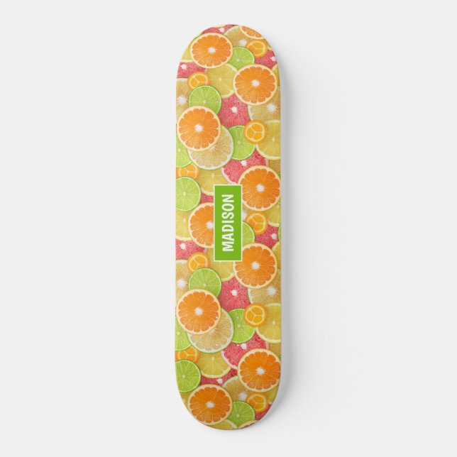 Colourful Citrus custom name Skateboard (Front)