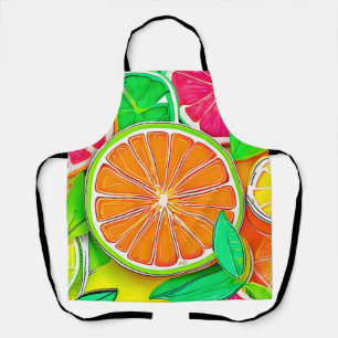 Colourful Citrus Pop Art Apron