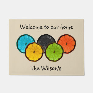 Colourful Citrus Slices Door Mat