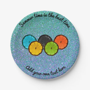Colourful Citrus Slices Paper Party Plates