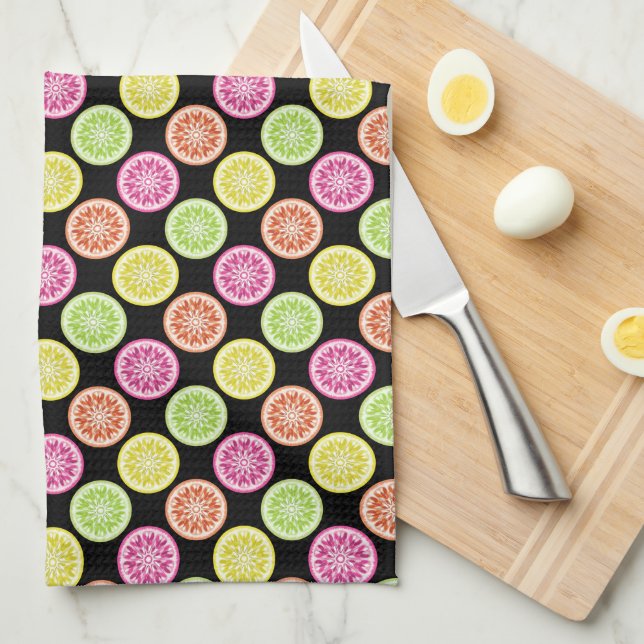 Colourful Citrus Slices Tea Towel (Quarter Fold)
