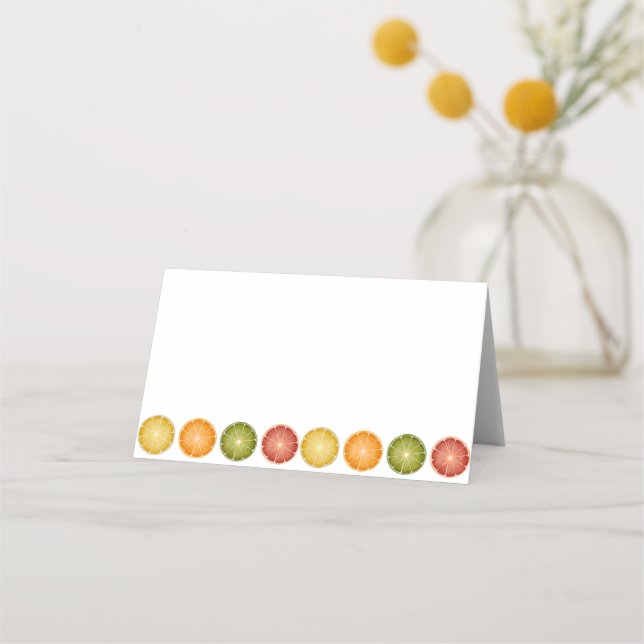 Colourful Citrus Themed Table Cards (Front)