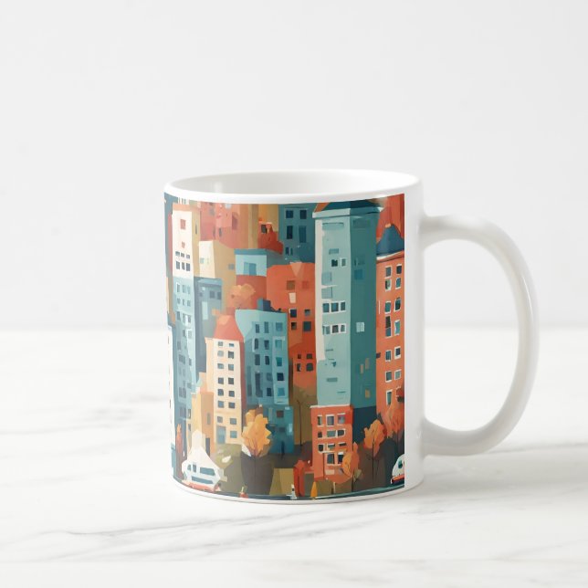 Colourful city coffee mug (Right)