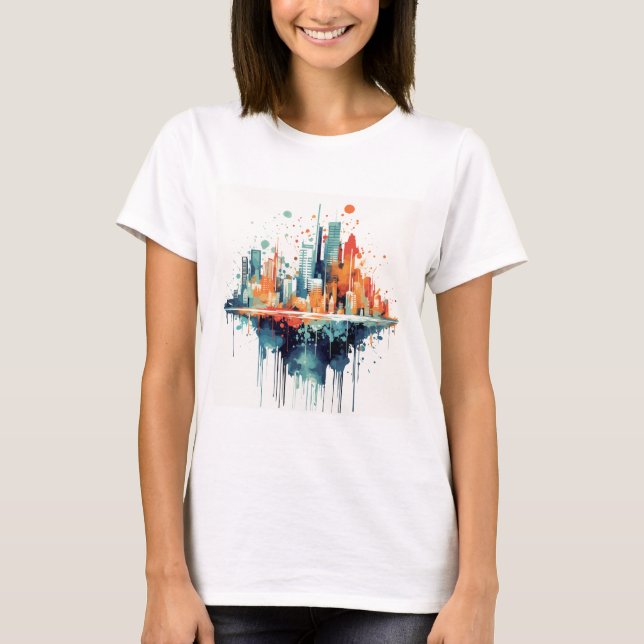 Colourful City Scape T-Shirt (Front)