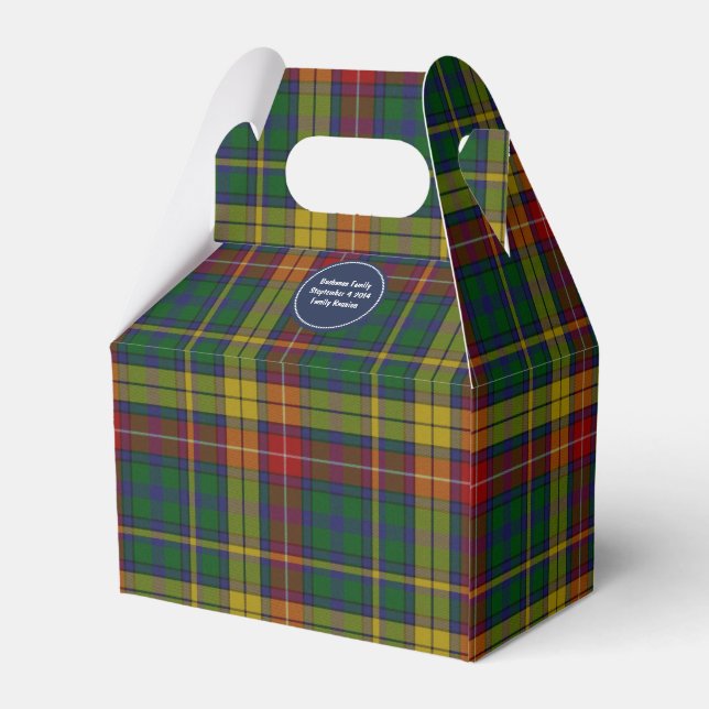 Colourful Clan Buchanan Plaid Event Favour Gift Bo Box (Back Side)