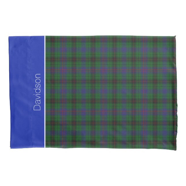 Colourful Clan Davidson Tartan Plaid Pillow Case (Front)
