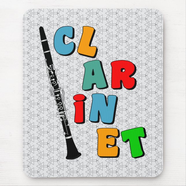 Colourful Clarinet Mouse Mat (Front)