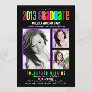 Colourful Class of 2013 Graduate Photo Invite