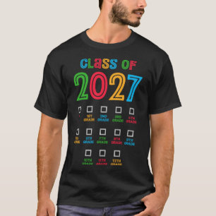 Colourful Class of 2027 Back to School Grow With M T-Shirt