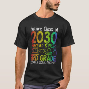 Colourful Class Of 2030 3Rd Grade Back To School T-Shirt