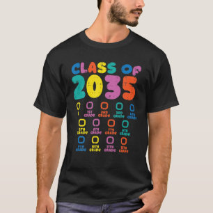 Colourful Class Of 2035 Checklist Kindergarten Gro T-Shirt
