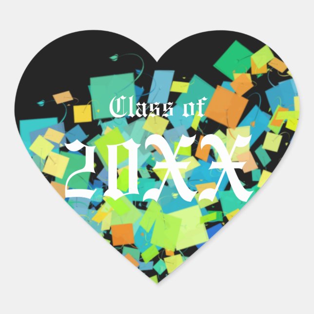 Colourful Class of Graduation Stickers (Front)