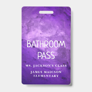 Colourful Classic Back To School Bathroom Hall Pas ID Badge