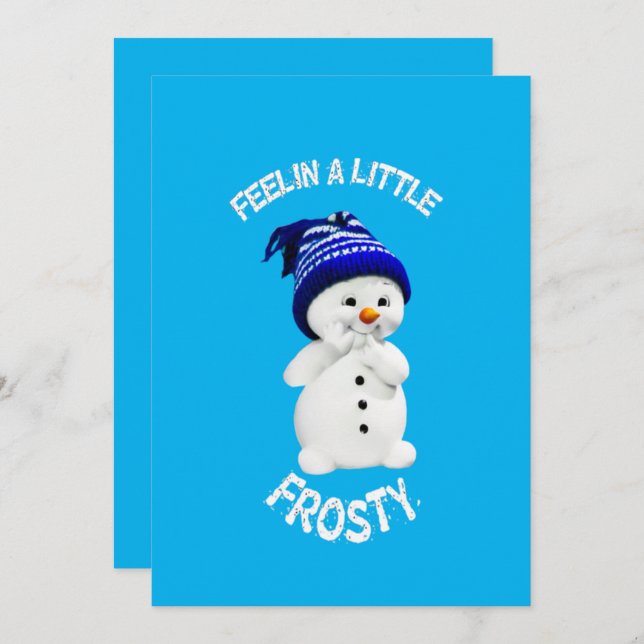 Colourful Classic Frosty Christmas Holiday Card (Front/Back)